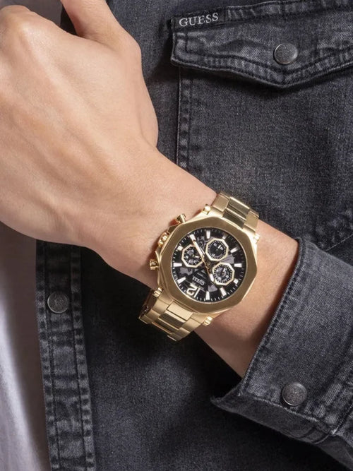 GUESS Mens Gold Tone Multi-function Watch,GW0539G2